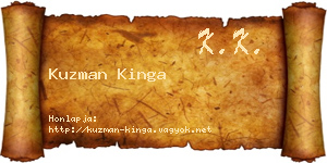Kuzman Kinga névjegykártya