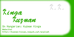 kinga kuzman business card